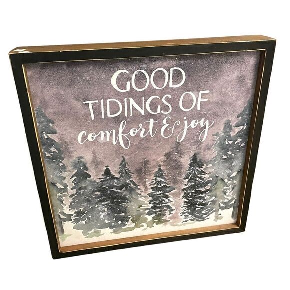 Primitives by Kathy Christmas Motivational Sign Good Tidings Comfort & Joy NWT - Picture 3 of 5